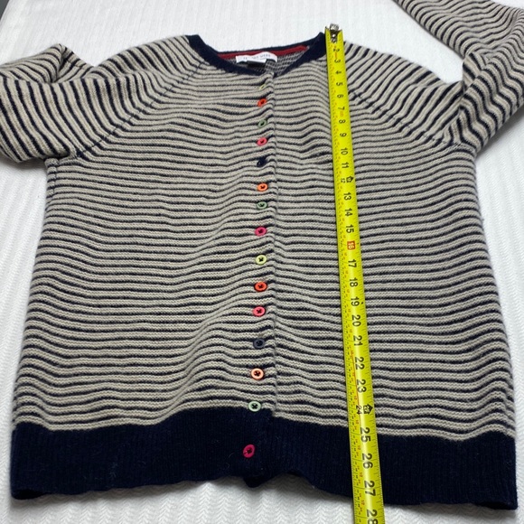 Tabitha Webb Striped Lambswool Cardigan Nautical Preppy Eclectic Artsy Large - Picture 11 of 11